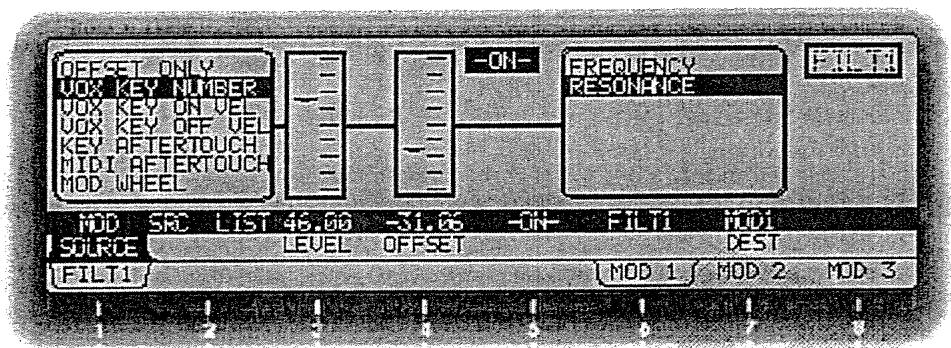 ALESIS ANDROMEDA A6 - EMPLOI DE LA MATRICE DE MODULATION - 1