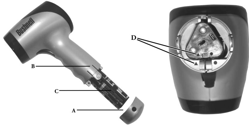 BUSHNELL SPEEDSTER - EINSETZEN DER BATTERIEN - 1