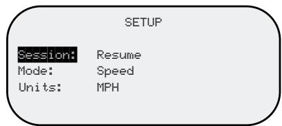 BUSHNELL SPEEDSTER - Pantalla SETUP - 1