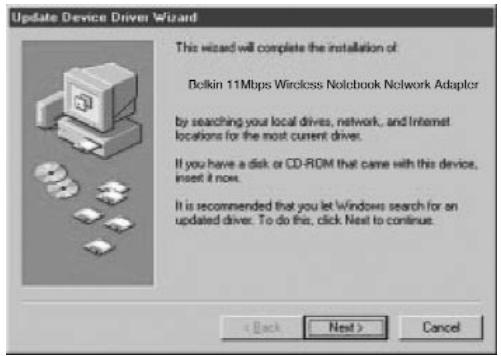 BELKIN F5D6000-C - Installation des pilotes de la carte réseau pour ordinateur bloc-notes - Windows 95 - 1