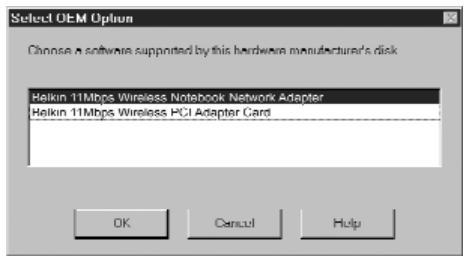 BELKIN F5D6000-C - Installation des pilotes de la carte réseau pour ordinateur bloc-notes - Windows NT - 2
