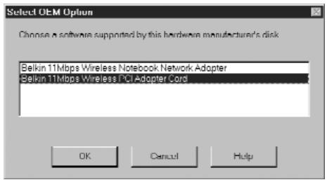BELKIN F5D6000-C - Installation des pilotes PCI - Windows NT - 2