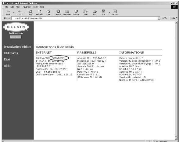 BELKIN F5D6230-3-C - Étape de configuration finale - PPPoE - 1