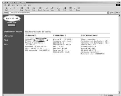 BELKIN F5D6230-3-C - Étape de configuration finale – adressage statique - 1