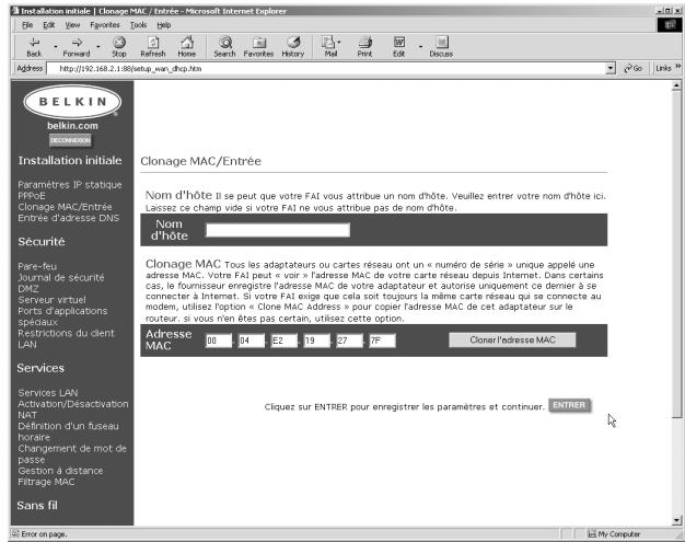 BELKIN F5D6230-3-C - Clonage d'adresse MAC - 1