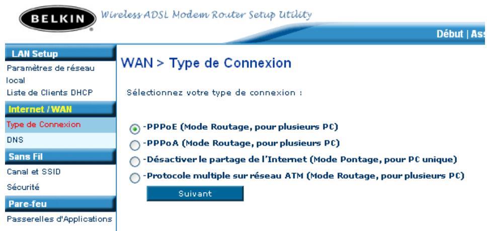 BELKIN F5D7630 - ETAPE 2 : Configurer le modem routeur - 1