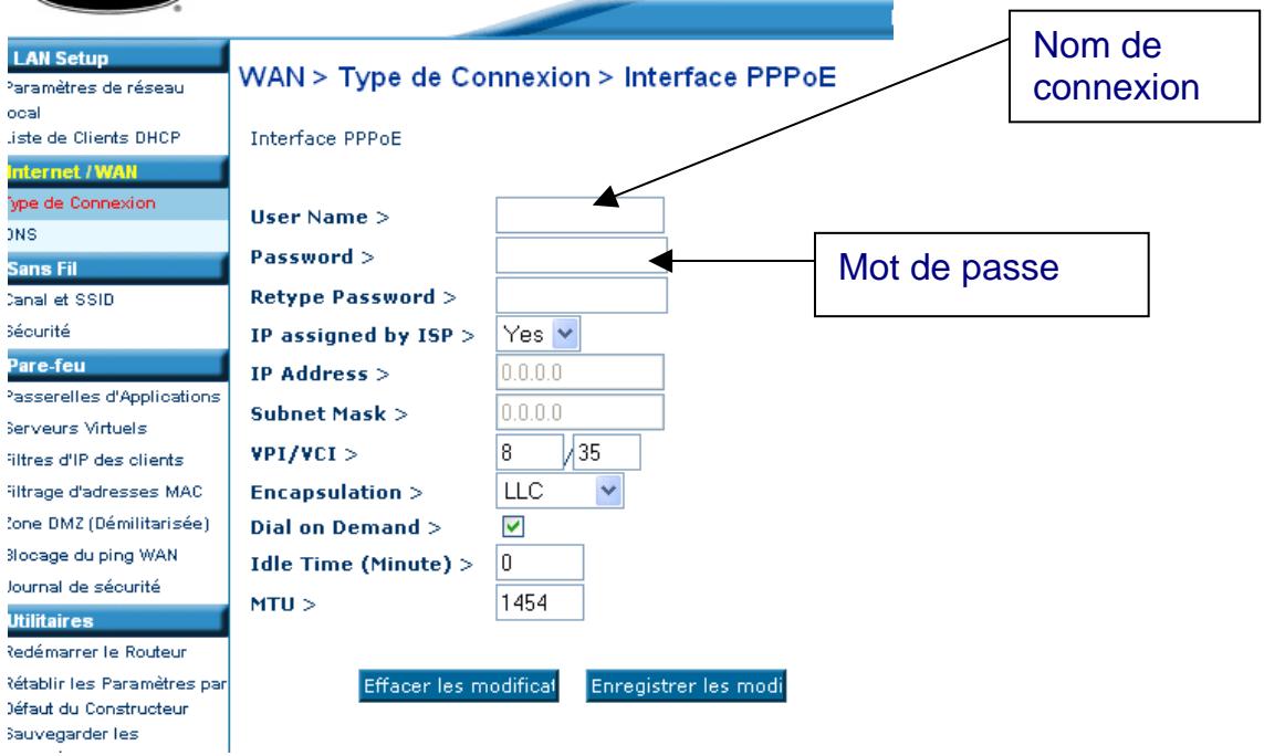 BELKIN F5D7630 - ETAPE 2 : Configurer le modem routeur - 2
