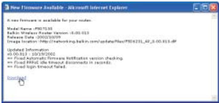 BELKIN F5D7130 - Téléchargement d'une nouvelle version du microprogramme - 1