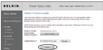 BELKIN F5D8232-4 - Aktualisieren der N1 Vision Router-Firmware - 3