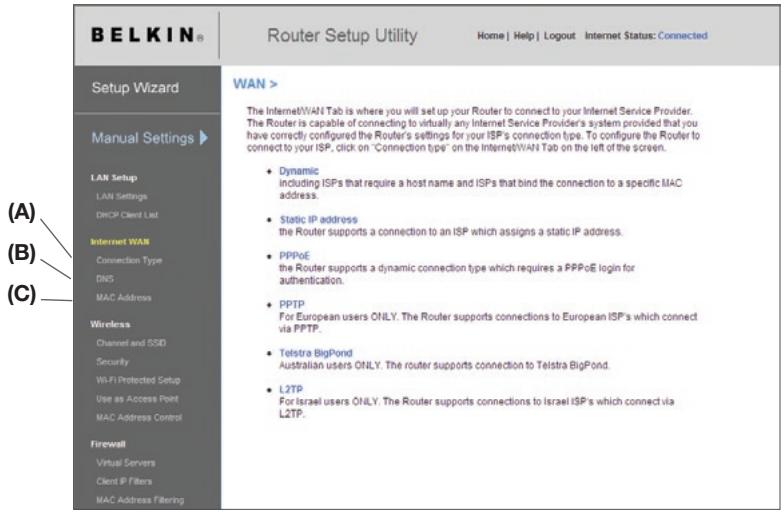 BELKIN F5D8232-4 - Step 4 Configuring your N1 Vision for Connection to your Internet Service Provider (ISP) - 1