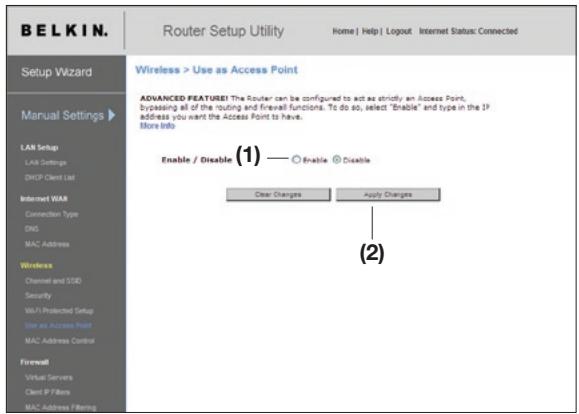 BELKIN F5D8232-4 - Using the Access Point Mode - 1