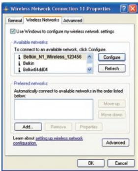 BELKIN F5D8232-4 - J'éprouve des difficultés dans la configuration du Wi-Fi Protected Access (WPA) sur ma Carte Réseau Sans Fil Belkin, pour mon réseau domestique. - 1