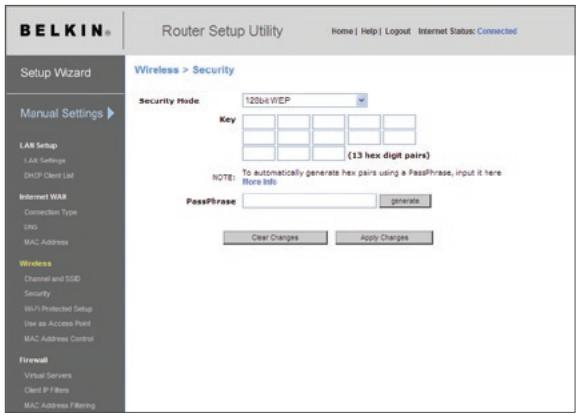 BELKIN F5D8232-4 - WEP-encryptie-installingen bepalen - 1