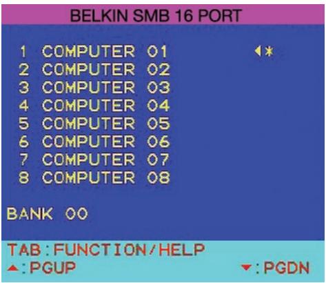 BELKIN SWITCH KVM CAT5 SMB #F1DP108AEA - Hauptmenüseite - 1