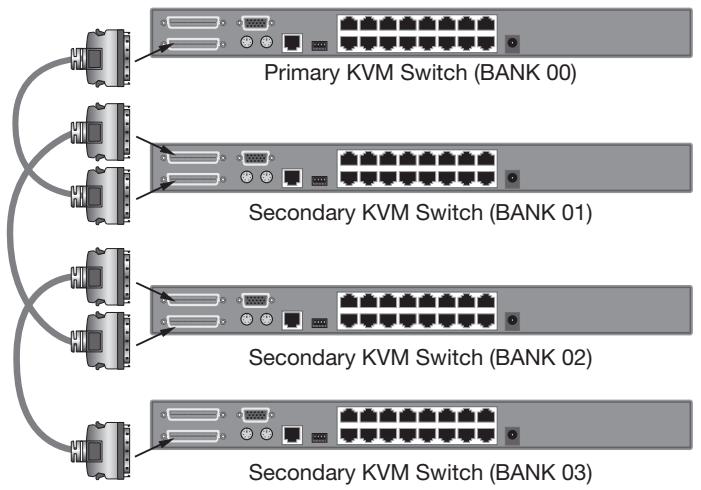 BELKIN SWITCH KVM CAT5 SMB #F1DP108AEA - Exemple de configuration en série - 1