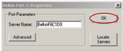 BELKIN 2-PORT USB PRINT SERVER #F1UP0301 - Ajout d'un logiciel de surveillance des ports et configuration de celui-ci pour un serveur d'impression spécifique - 7