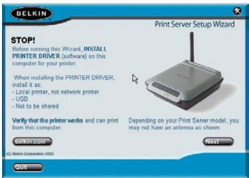 BELKIN 2-PORT USB PRINT SERVER #F1UP0301 - Assurez-vous que chaque ordinateur est en mesure d'imprimer sur l'imprimante USB avant d'installer le serveur d'impression USB. - 1