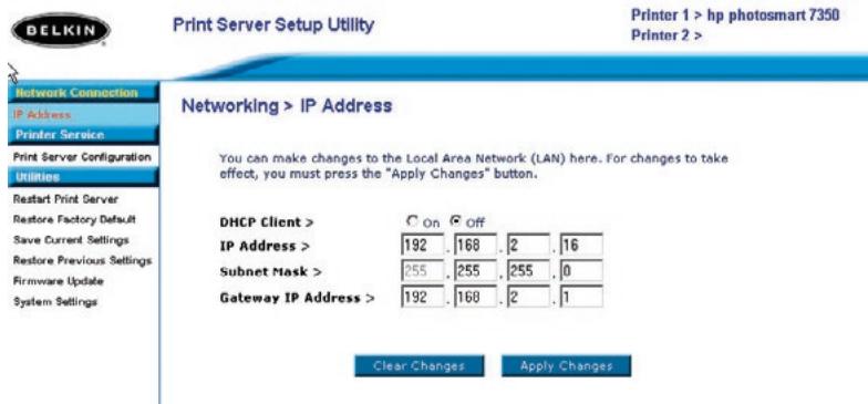 BELKIN 2-PORT USB PRINT SERVER #F1UP0301 - Interface Web - Adresse IP - 1