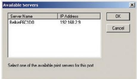 BELKIN 2-PORT USB PRINT SERVER #F1UP0301 - Ajout d'un logiciel de surveillance des ports et configuration de celui-ci pour un serveur d'impression spécifique - 6