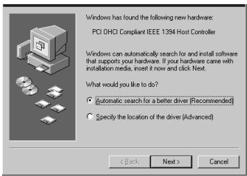 BELKIN 3 PORTS FIREWIRE PCI #F5U503 - Instalación del controlador de Windows Me - 1