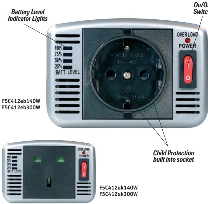 BELKIN AC ANYWHERE-#F5C412EF - CONNECTION TO 12V BATTERY USING BATTERY CLIPS - 3