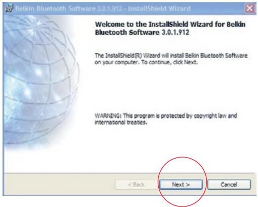 BELKIN ADAPTATEUR USB BLUETOOTH #F8T008FR - Installation du logiciel pour Windows 98 SE, Me, 2000 et XP - 1