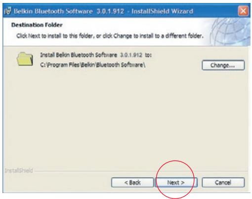 BELKIN ADAPTATEUR USB BLUETOOTH #F8T008FR - Software Setup for Windows 98 SE, Me, 2000, and XP - 3