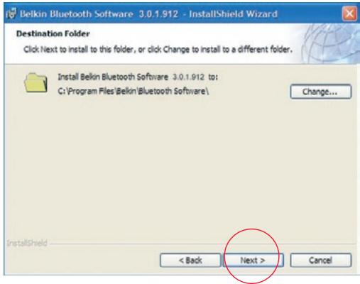 BELKIN ADAPTATEUR USB BLUETOOTH #F8T008FR - Instalación de software para Windows 98 SE, Me, 2000 y XP - 3