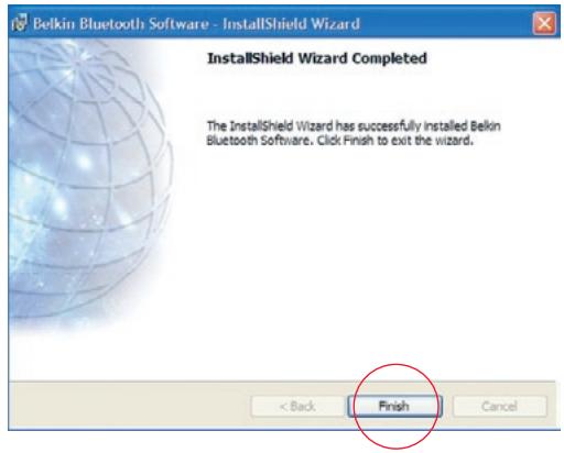 BELKIN ADAPTATEUR USB BLUETOOTH #F8T009FR - Software Setup for Windows 98 SE, Me, 2000, and XP - 7
