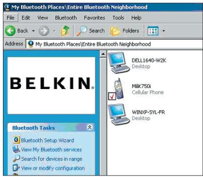 BELKIN ADAPTATEUR USB BLUETOOTH™-10 MÈTRES #F8T013FR - Verwenden der Belkin Bluetooth-Software - 1