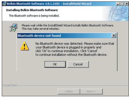 BELKIN ADAPTATEUR USB BLUETOOTH™-10 MÈTRES #F8T013FR - Software Setup for Windows 98 SE, Me, 2000, and XP - 7