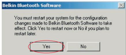 BELKIN ADAPTATEUR USB BLUETOOTH™-10 MÈTRES #F8T013FR - Uninstalling the Software - 5