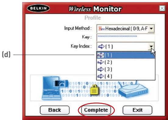 BELKIN ADAPTATEUR USB SANS FIL G #F5D7050ED - Création d'un nouveau profil - 6