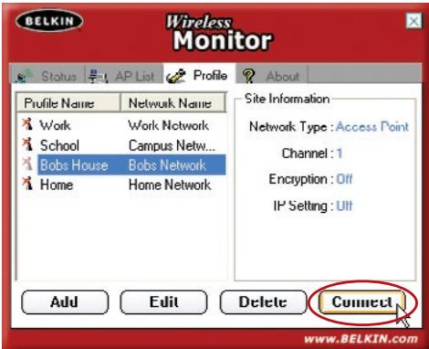 BELKIN ADAPTATEUR USB SANS FIL G #F5D7050ED - Création d'un nouveau profil - 7