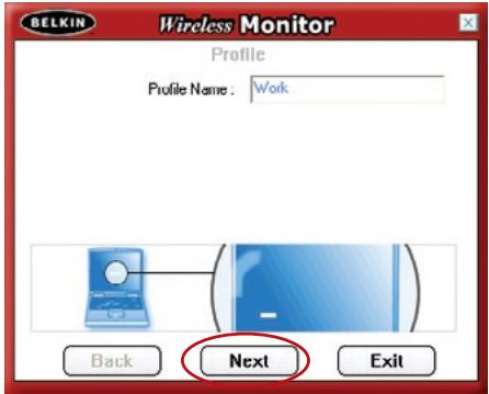 BELKIN ADAPTATEUR USB SANS FIL MODE HAUT DÉBIT #F5D7051FR - Création d'un nouveau profil - 1
