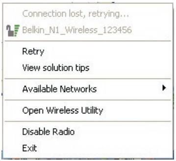 BELKIN ADAPTATEUR USB SANS FIL N1 #F5D8051FR - Connection Failure (Verbindungsfehler) - 1