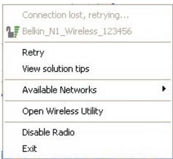 BELKIN ADAPTATEUR USB SANS FIL N1 #F5D8051FR - Conexión fallida - 1