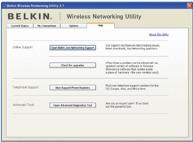 BELKIN ADAPTATEUR USB SANS FIL N1 #F5D8051FR - Hilfefunktion im Dienstprogramm für kabellose Netzwerke - 1