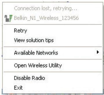 BELKIN ADAPTATEUR USB SANS FIL N1 #F5D8051FR - Errore di connessione - 1