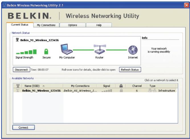 BELKIN ADAPTATEUR USB SANS FIL N1 #F5D8051FR - Zugriff auf das Dienstprogramm für kabellose Netzwerke von Belkin über das Windows System-Tray - 2