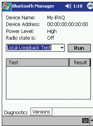 BELKIN CARTE ADAPTATEUR PDA BLUETOOTH™ #F8T020FR - « Loopback Test » (Essai en boucle) - 1