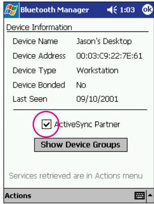 BELKIN CARTE ADAPTATEUR PDA BLUETOOTH™ #F8T020FR - « Wireless ActiveSync » (ActiveSync sans fil) : - 1