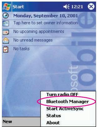 BELKIN CARTE ADAPTATEUR PDA BLUETOOTH™ #F8T020FR - Lancement de l'application - 2
