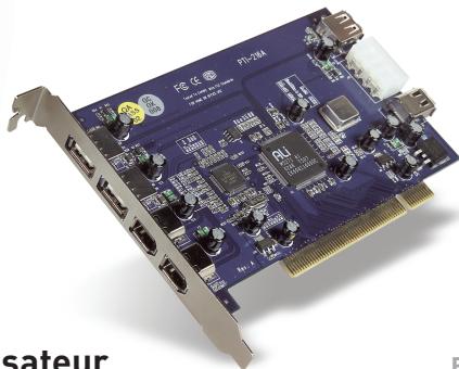BELKIN CARTE PCI FIREWIRE/USB 2.0 À HAUT DÉBIT #F5U508VEA1 - Carte PCI 6 ports USB 2.0 à haut débit et FireWire - 2