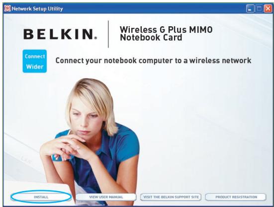 BELKIN CARTE RESEAU SANS FIL G+ MIMO - IMPORTANT : Vous doivent installer le logiciel avant d'insérer la carte. - 1