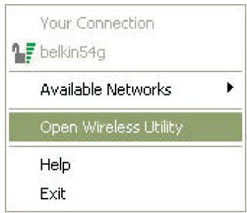 BELKIN CARTE RESEAU SANS FIL G+ MIMO - Accès à l'Utilitaire réseau sans fil à partir de la barre des tâches Windows - 2