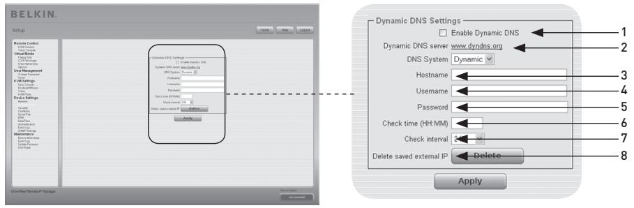 BELKIN CONSOLE DE PRISE EN MAIN SÉCURISÉE VIA CONNEXION IP #F1DE101HEA - Paramètres DNS dynamique - 1