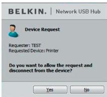 BELKIN HUB USB RÉSEAU #F5L009EA - Accedere a un dispositivo quando è in uso presso un'alto utente - 2