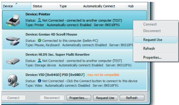 BELKIN HUB USB RÉSEAU #F5L009EA - Demander un périphérique lorsqu'il est utilisé par une autre personne - 1