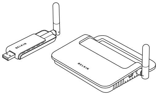 BELKIN HUB USB SANS FIL #F5U302EA - Correcta orientación de las antenas - 1